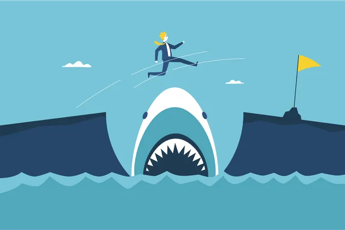 Successful entrepreneur taking business risk Illustration