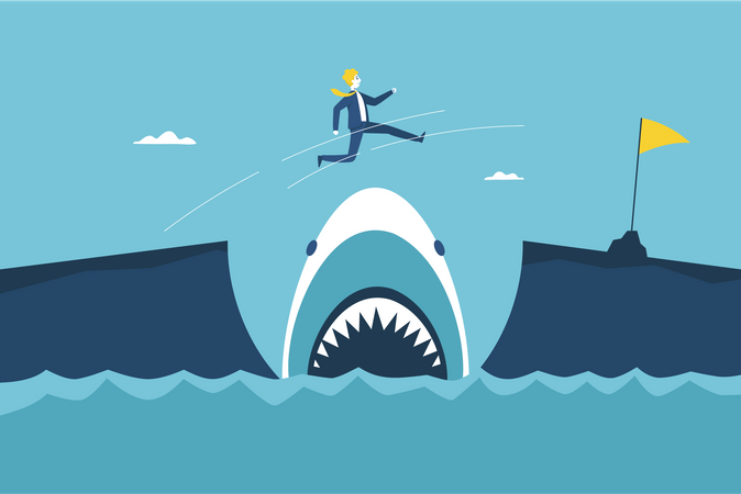 Successful entrepreneur taking business risk  Illustration