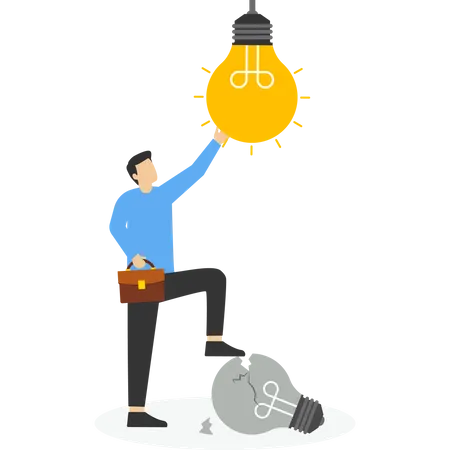 Successful In Creating The Best Ideas Vector Illustration In Flat Style Illustration