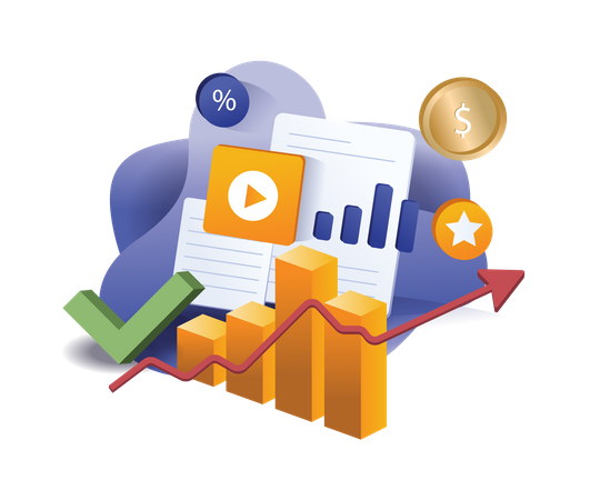 Successful investment business infographic  Illustration