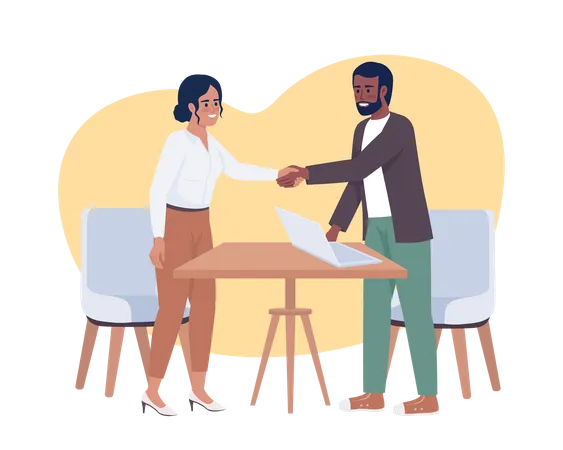 Successful job interview  Illustration