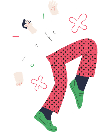 Successful Man jumping in the air cheerfully  Illustration