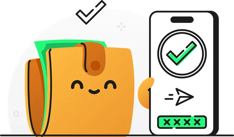 Successful money payment  Illustration