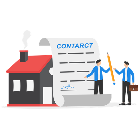 Successful real estate purchase contract  Illustration