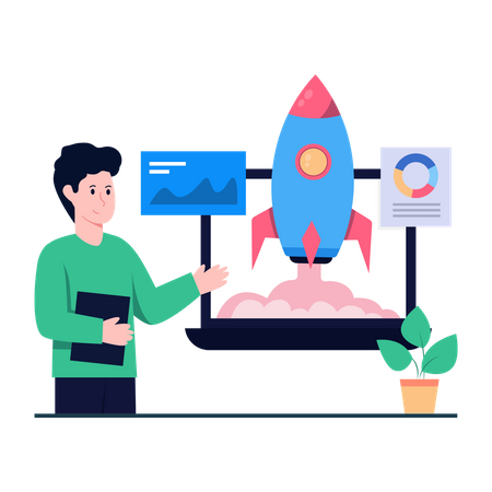 Successful startup  Illustration