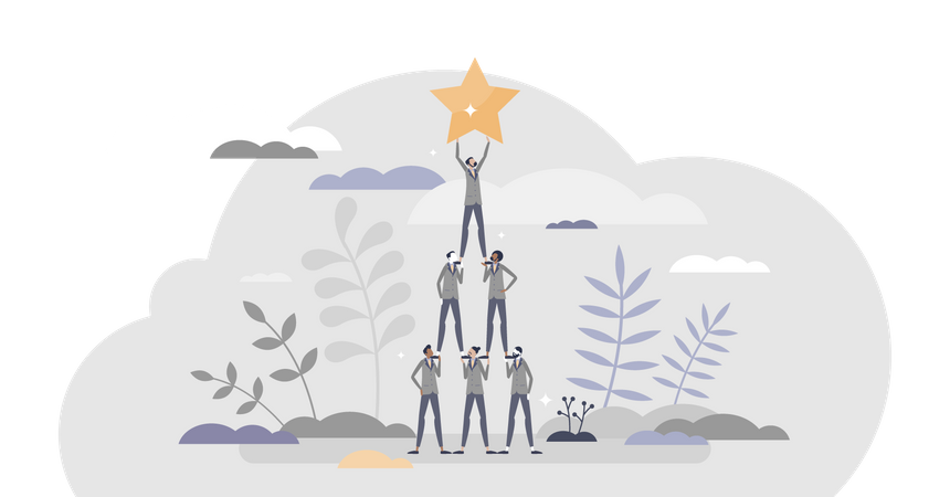 Successful team achievement Illustration