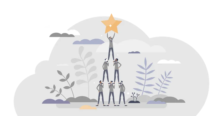 Successful team achievement  Illustration