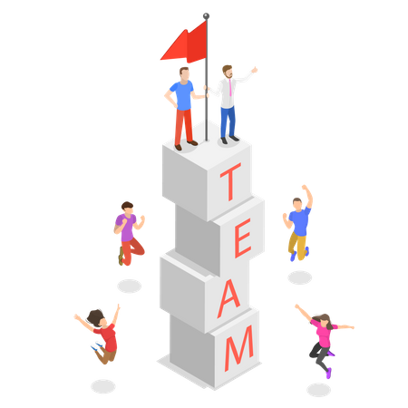 Successful teamwork  Illustration