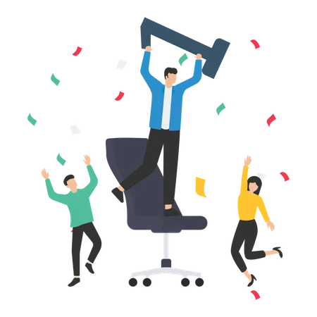 Successful work achievements  Illustration