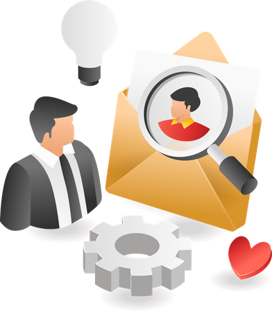 Suche nach neuen Kandidaten per E-Mail  Illustration