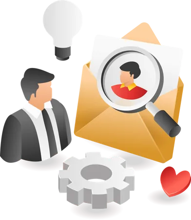 Suche nach neuen Kandidaten per E-Mail  Illustration