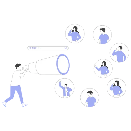 Suche nach neuen Mitarbeitern für offene Stellen  Illustration