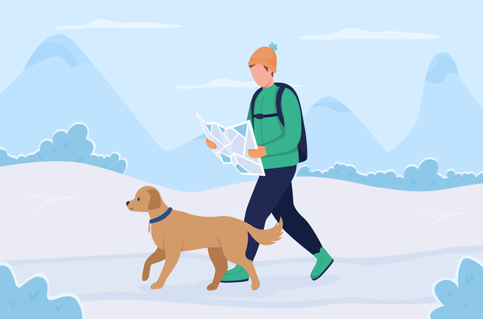 Suche nach Wanderroute  Illustration