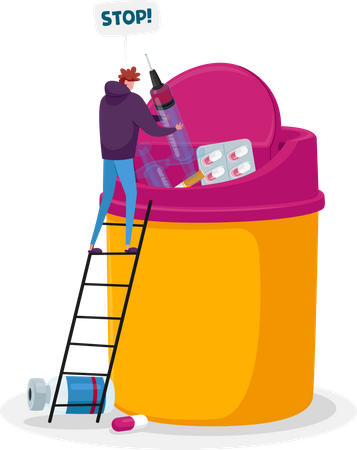 Sucht stoppen  Illustration