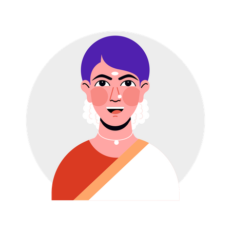 Südindische Frau Avatar  Illustration