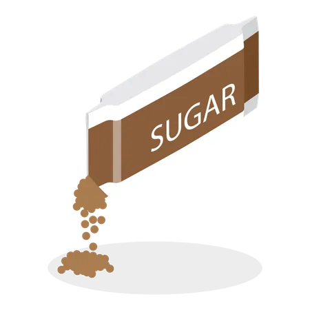 3 D Isometric Flat Vector Icon Of Sugar Packs Set Disposable Packaging Bundle Item 5 Illustration