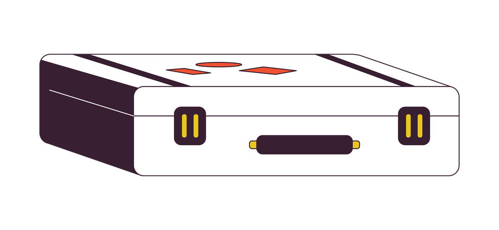 Suitcase with travel stickers  イラスト