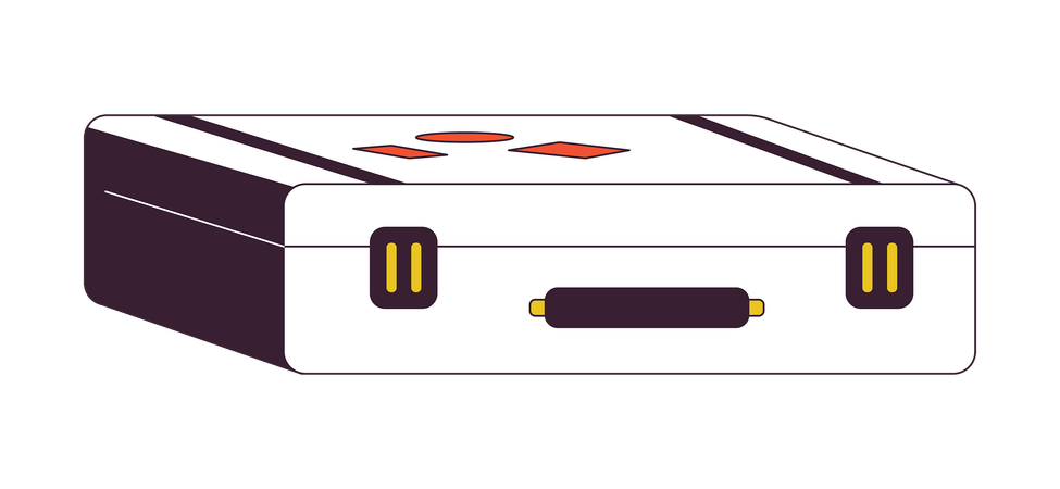 Suitcase with travel stickers  Illustration