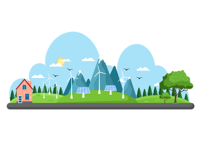 Suministro de energía renovable  Ilustración
