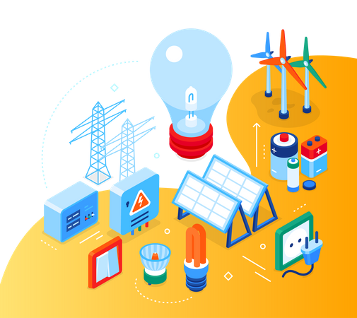 Suministro eléctrico eficiente  Ilustración