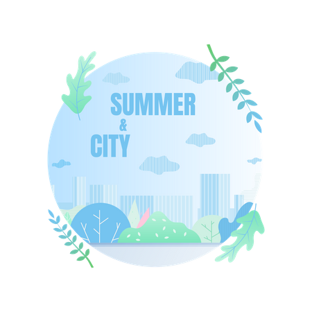 Summer And City Illustration