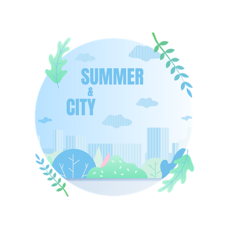 Summer And City  Illustration