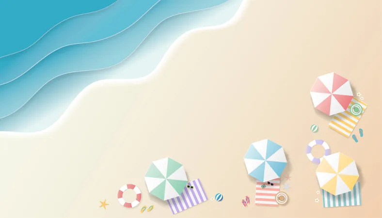 Summer background paper art style  Illustration