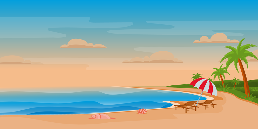 Summer beach Illustration