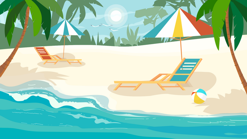 Summer beach  Illustration