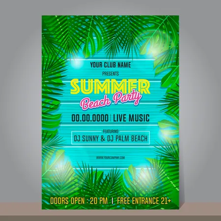 Summer beach party design template  Illustration