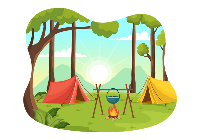 Summer Camp  Illustration