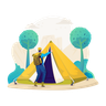 summer camping illustration free download