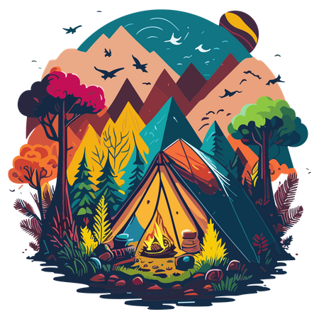 Summer camping  Illustration