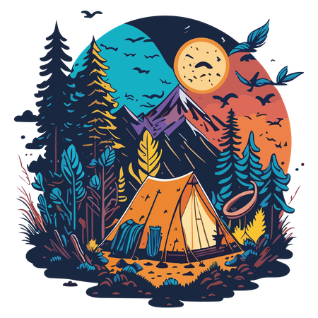 Summer camping  Illustration