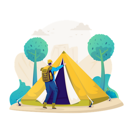 Summer camping  Illustration