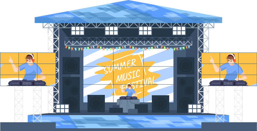 Summer DJ music festival  Illustration