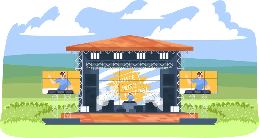 Summer DJ music festival  Illustration