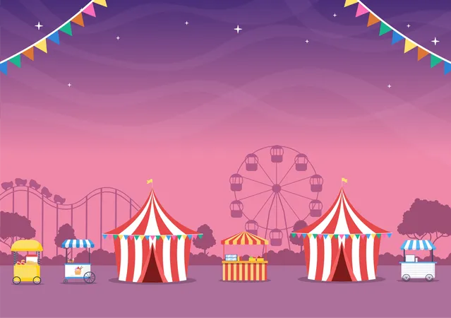 Summer fair carnival Illustration