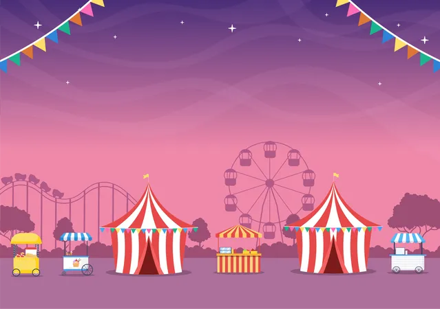 Summer fair carnival  Illustration