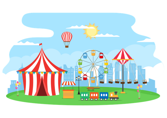 Summer fair carnival  Illustration