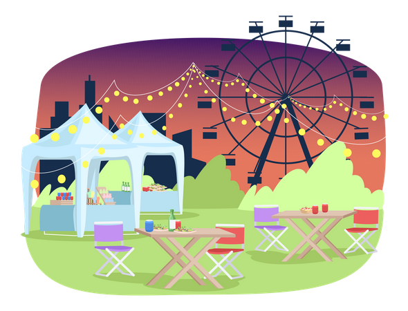 Summer funfair  Illustration