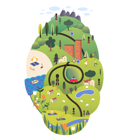 Summer landscape  Illustration
