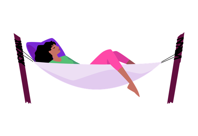 Summer lounging in hammock  Illustration