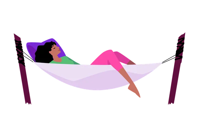 Summer lounging in hammock  Illustration