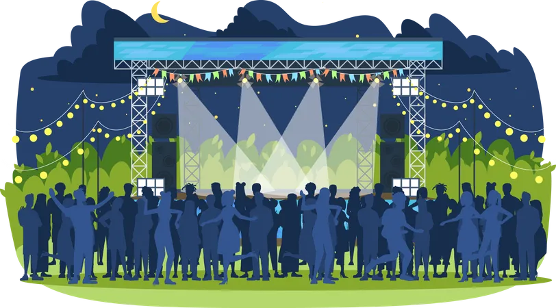 Summer Music Festival Poster Vector Template People At Fest Brochure Cover Booklet Page Concept Design With Flat Illustrations Open Air Live Concert Advertising Flyer Leaflet Banner Layout Idea Illustration