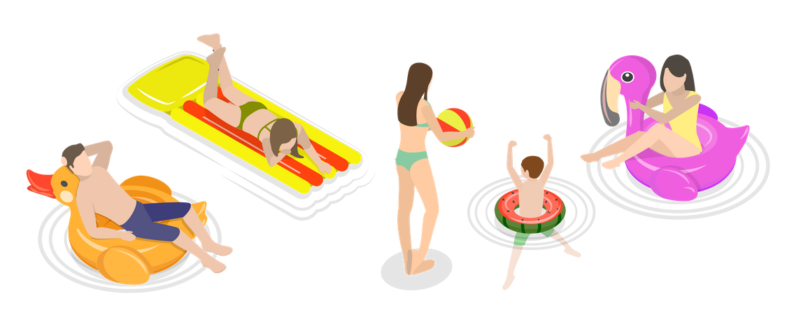 Summer Pool Activities  Illustration