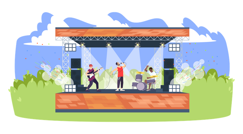 Summer rock festival  Illustration