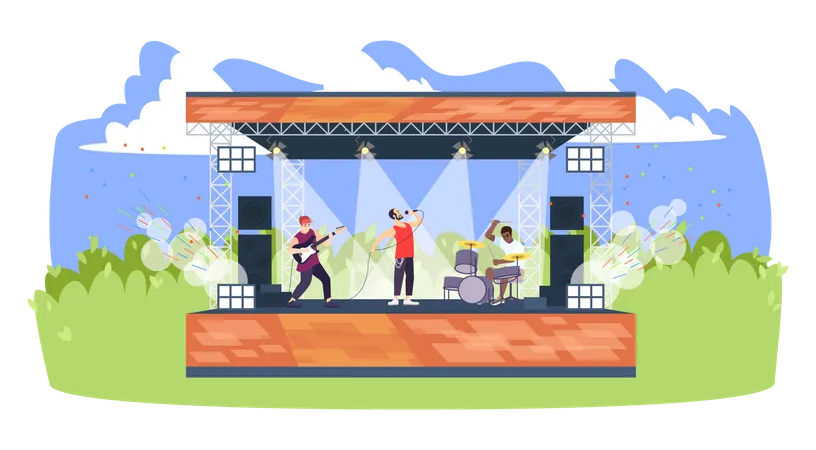 Summer rock festival  Illustration