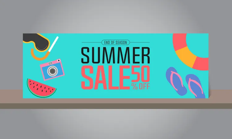 Summer  Sale Banner  Illustration