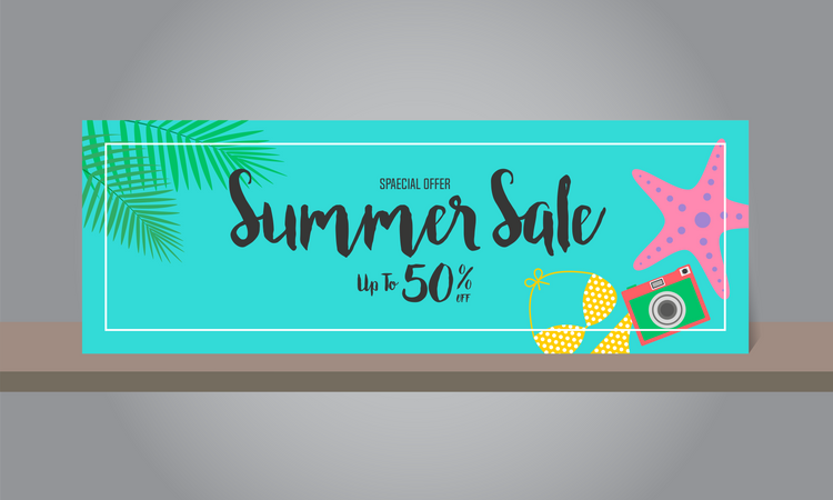 Summer Sale Banner  Illustration